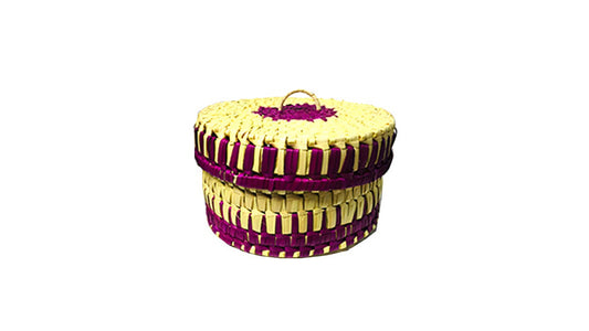 Lakpura Palmyrah Jewellery Box Purple Pattern (Design D)