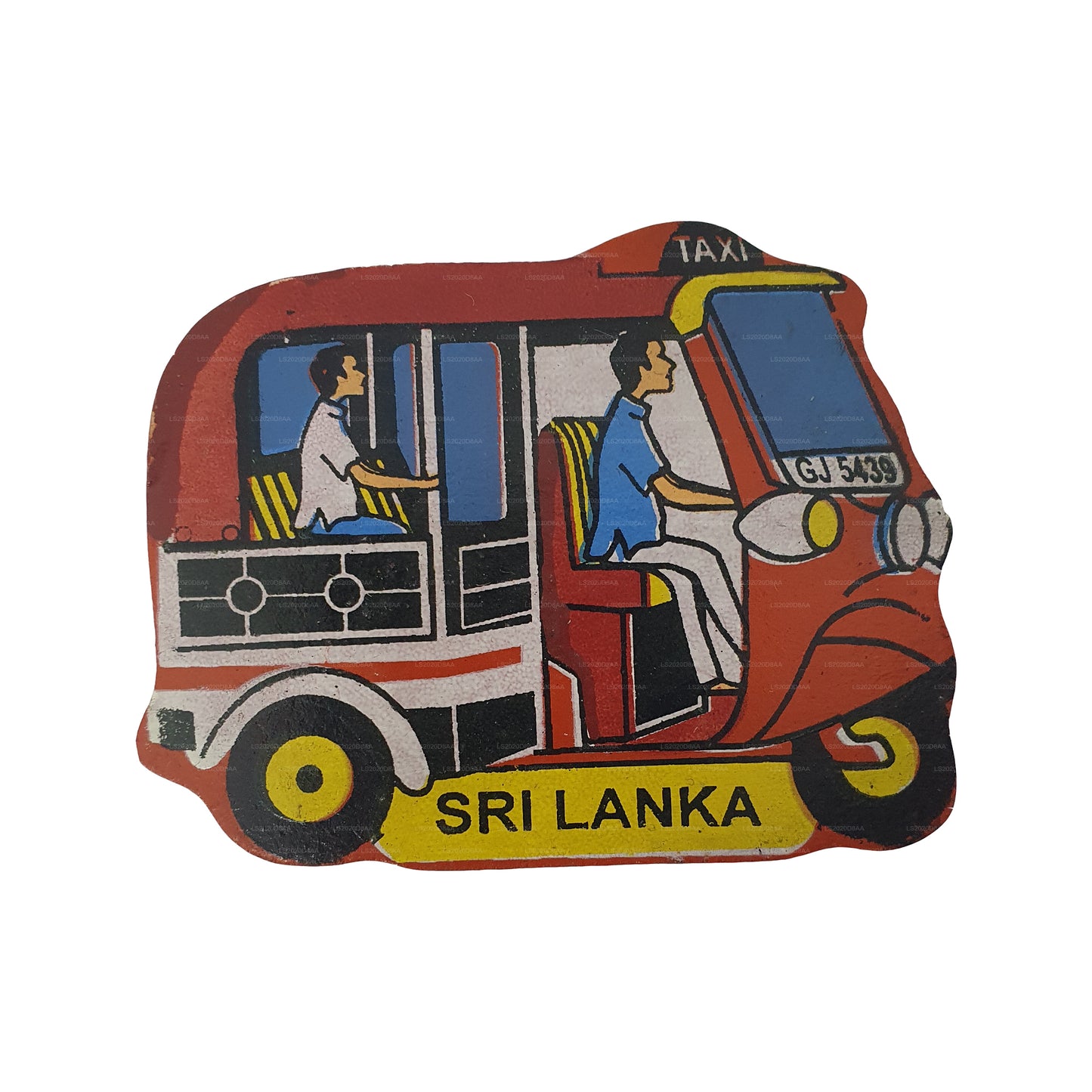 Sri Lankan Red Tuk Tuk Fridge Magnet