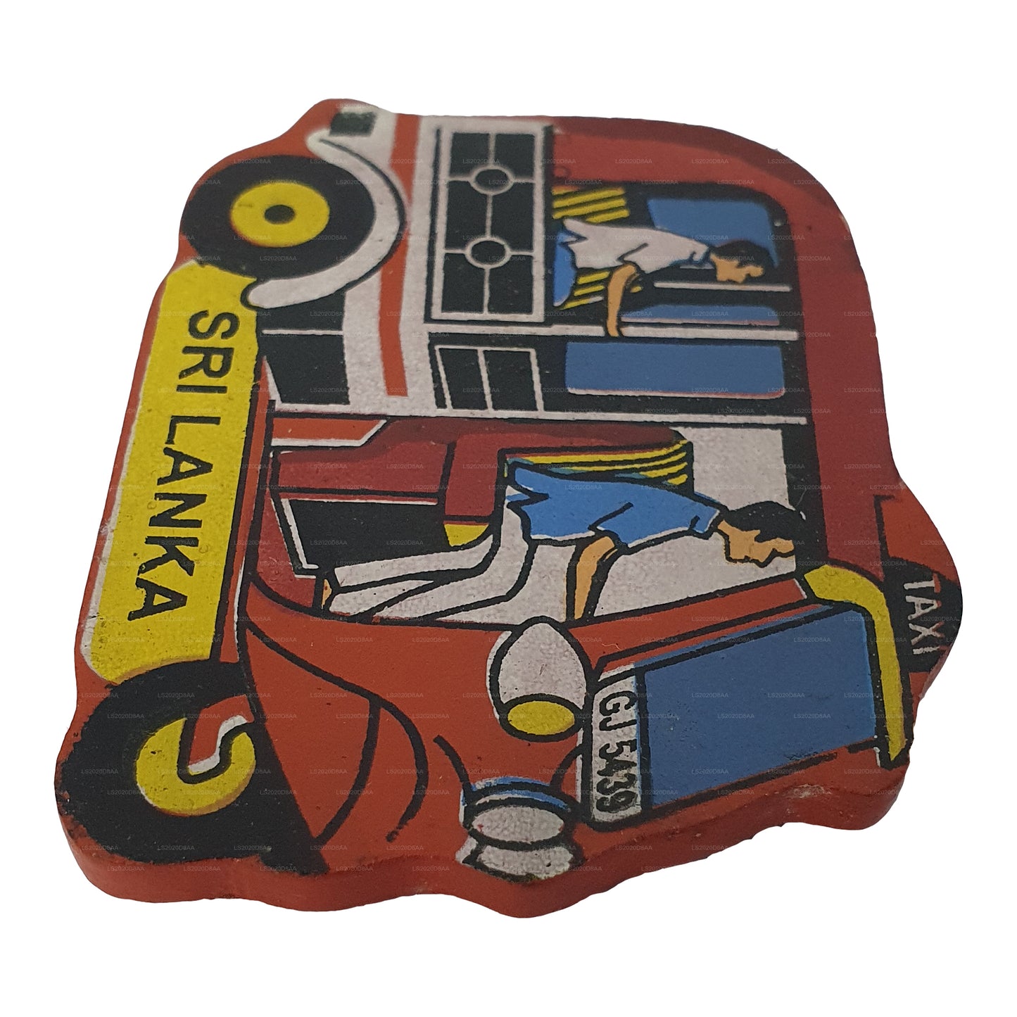 Sri Lankan Red Tuk Tuk Fridge Magnet