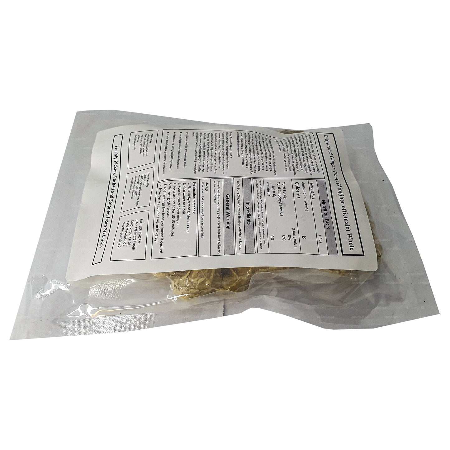 Lakpura Dehydrated Ginger Roots Whole (100g)