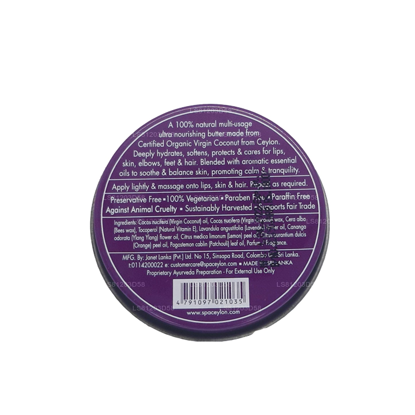 Spa Ceylon Ylang Lavender Virgin Coconut Natural Butter (25g)