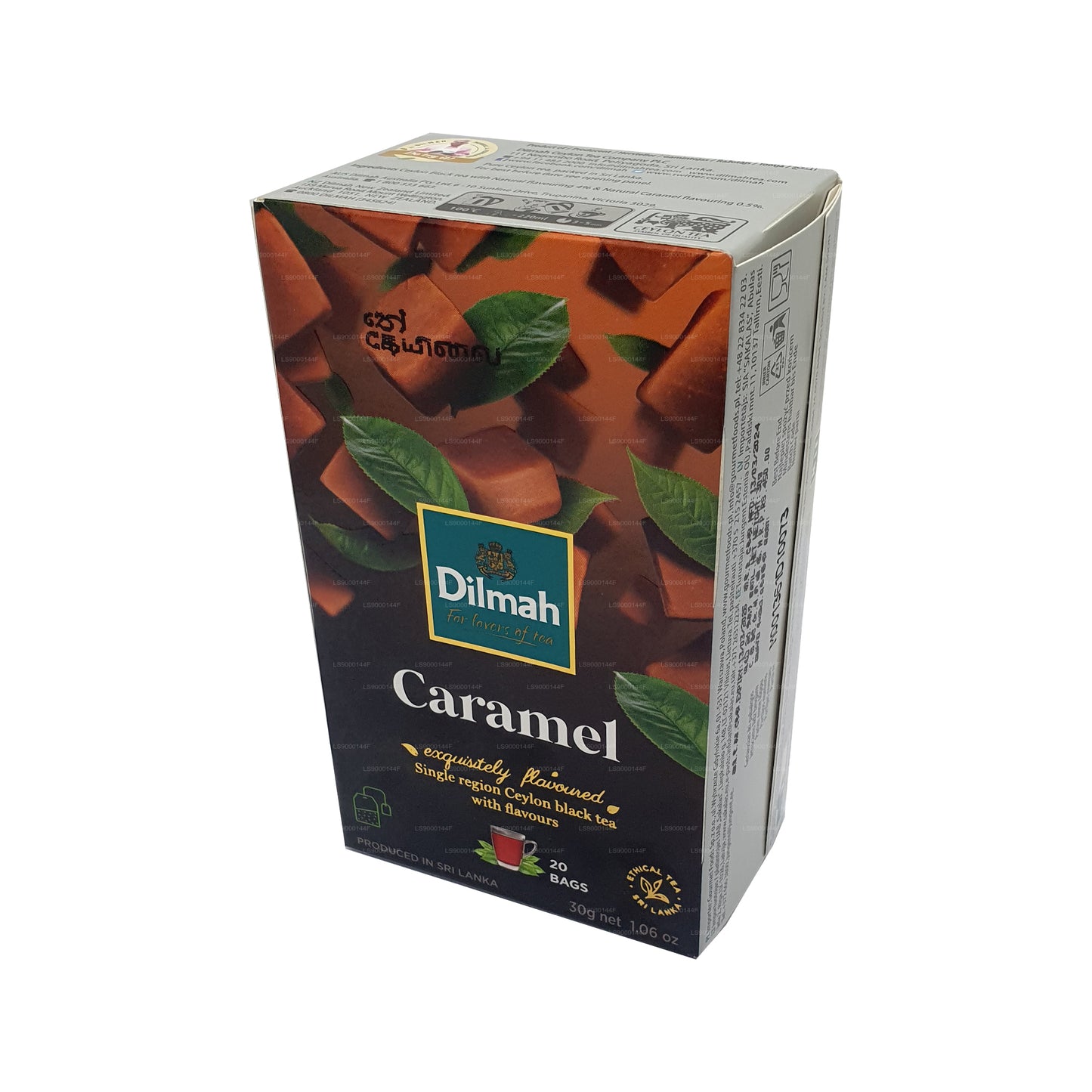 Dilmah Caramel Flavored Ceylon Black Tea (30g) 20 Tea Bags