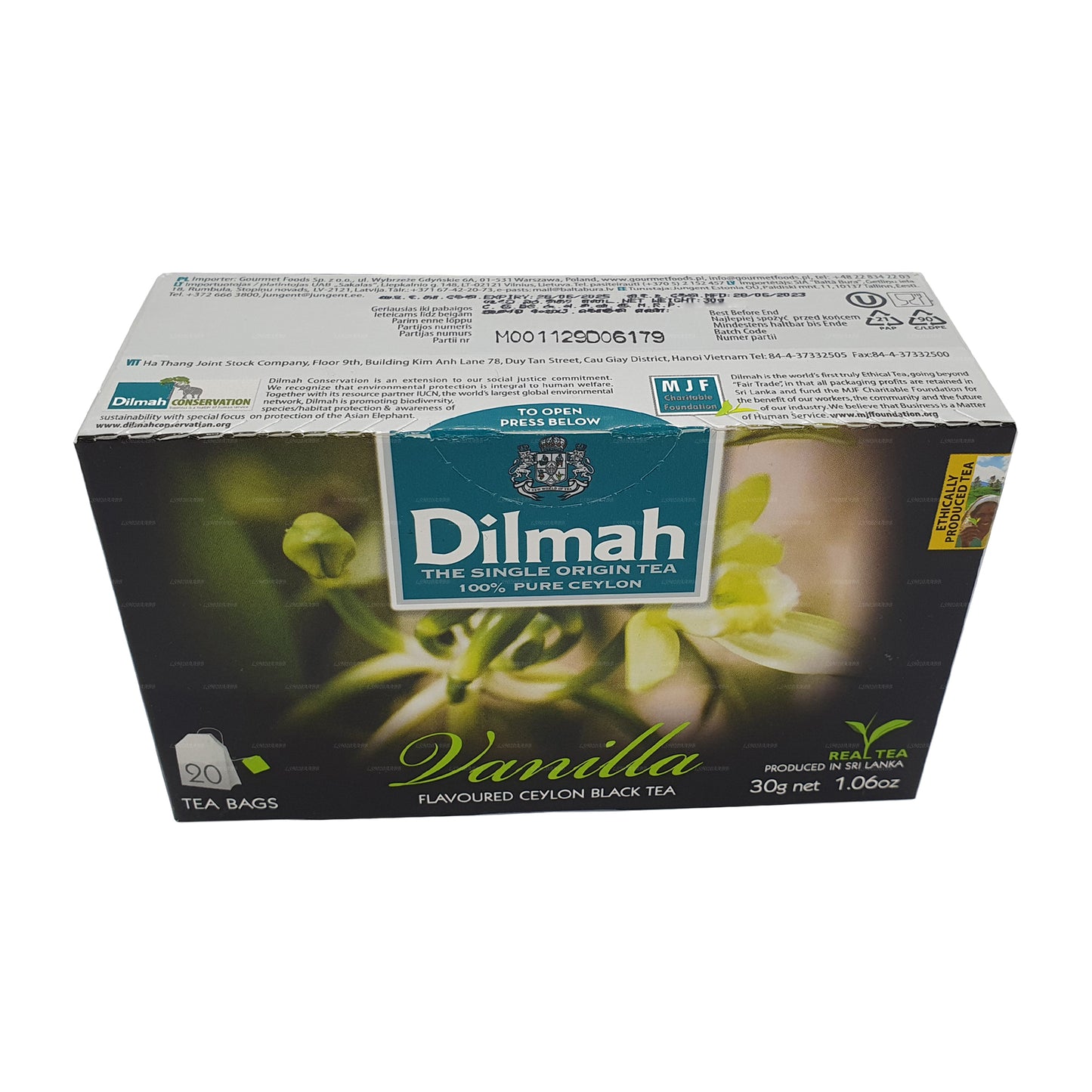 Dilmah Vanilla Flavored Tea (40g) 20 Tea Bags