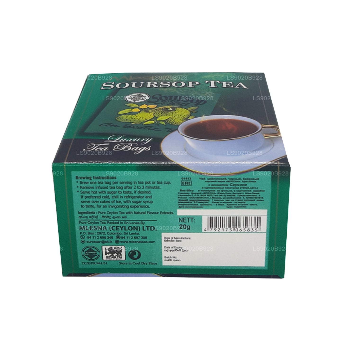 Mlesna Soursop Tea (20g) 10 Luxury Tea Bags