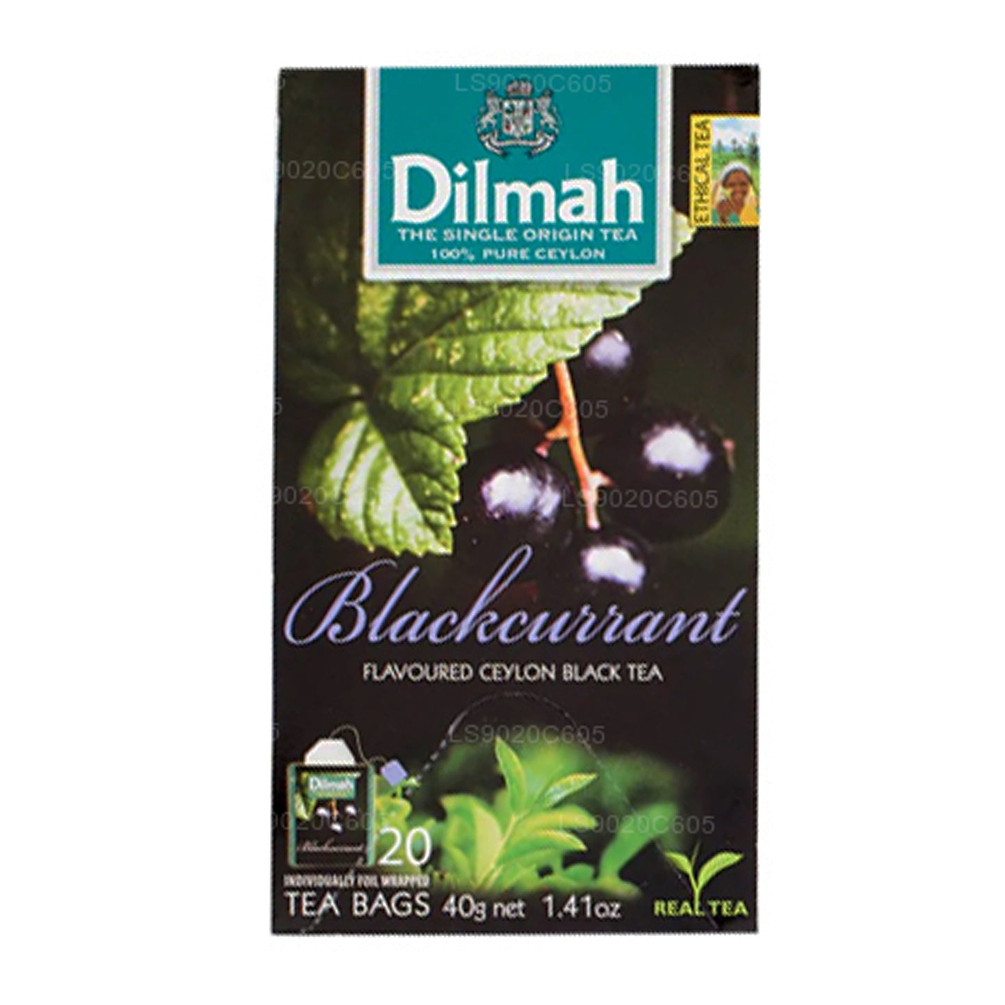 Dilmah Blackcurrant Flavored Tea (40g) 20 Tea Bags