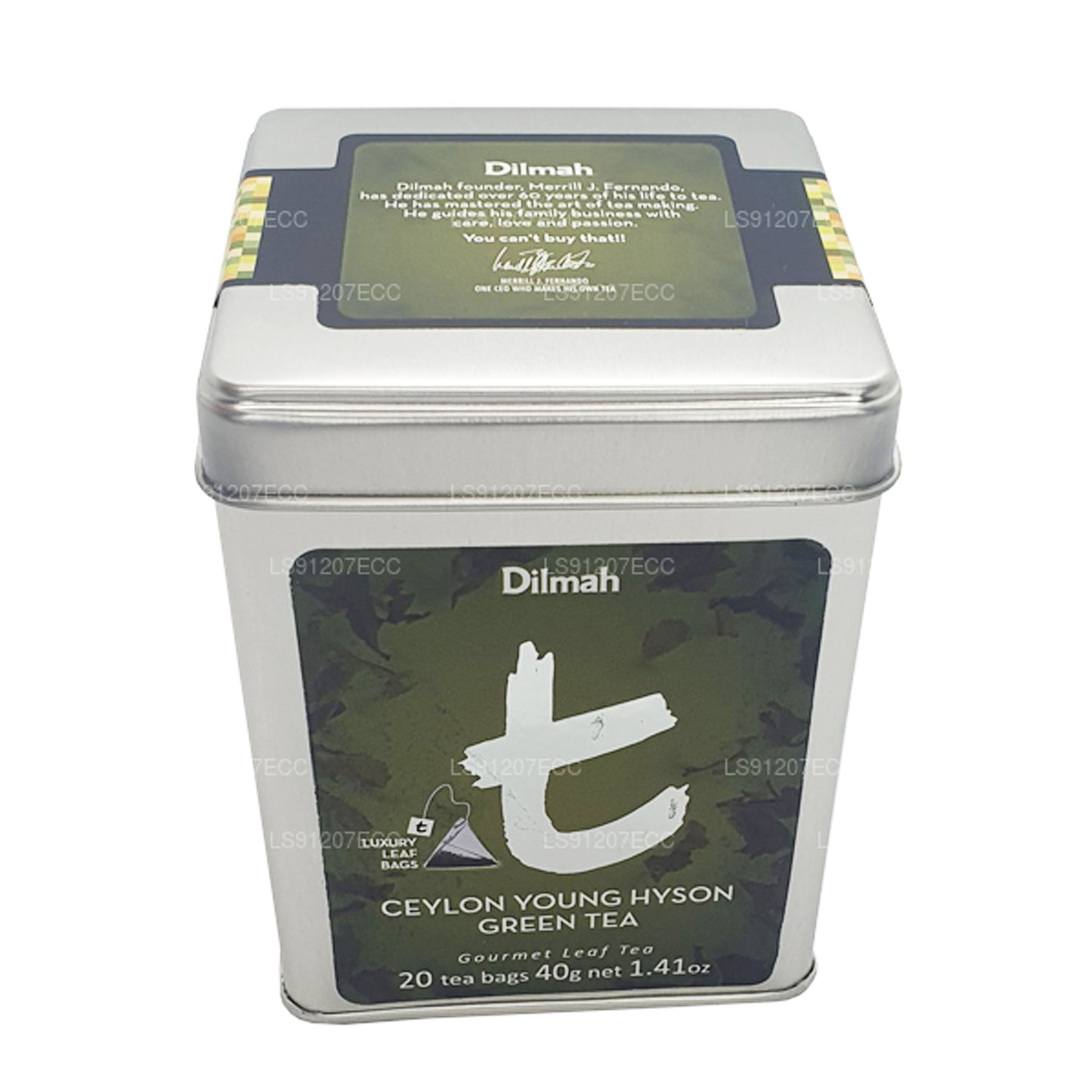 Dilmah t-Series Ceylon Young Hyson Green Tea (40g) 20 Tea Bags