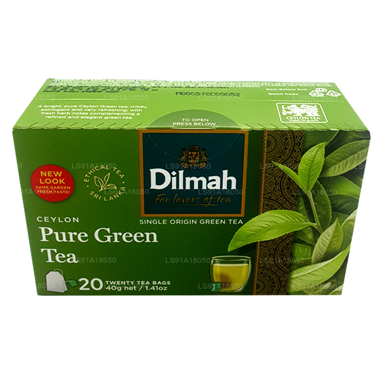 Dilmah Pure Ceylon Green Tea (40g) 20 Tea Bags