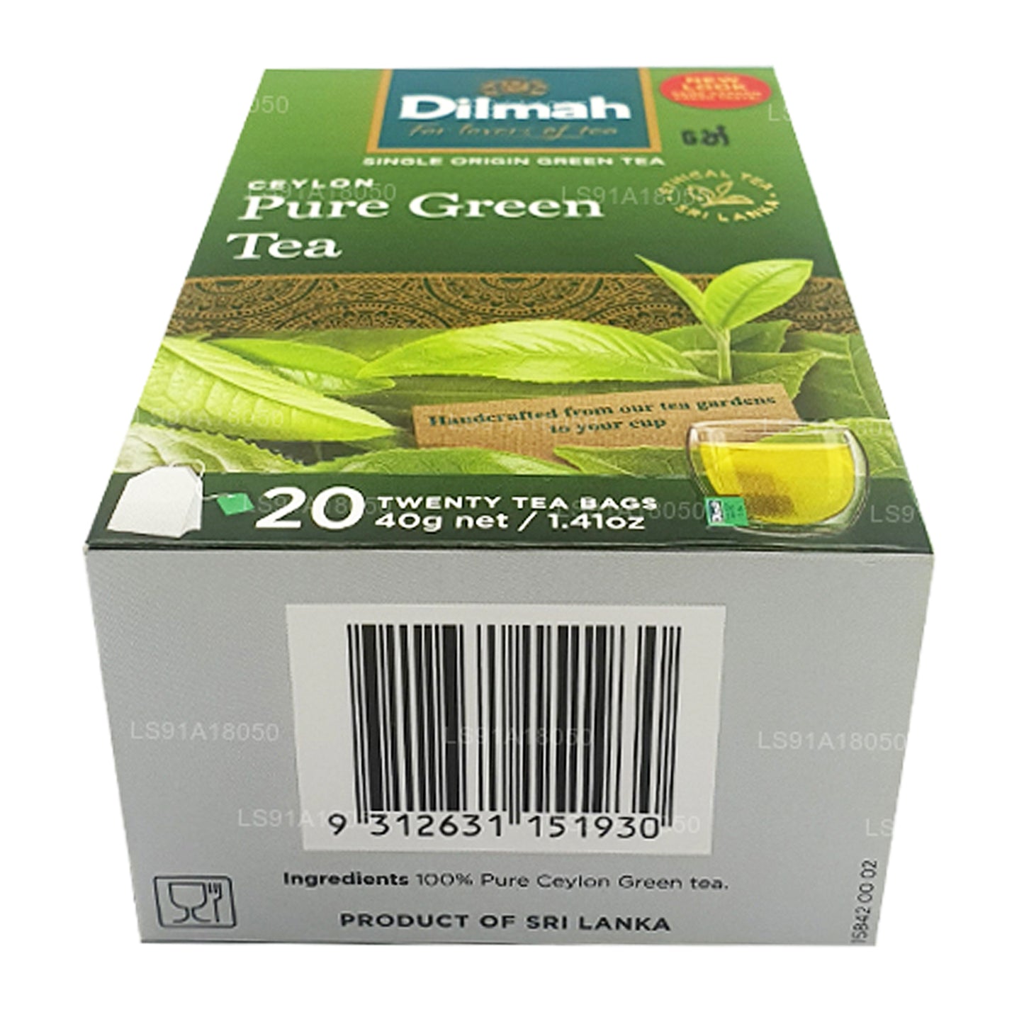 Dilmah Pure Ceylon Green Tea (40g) 20 Tea Bags