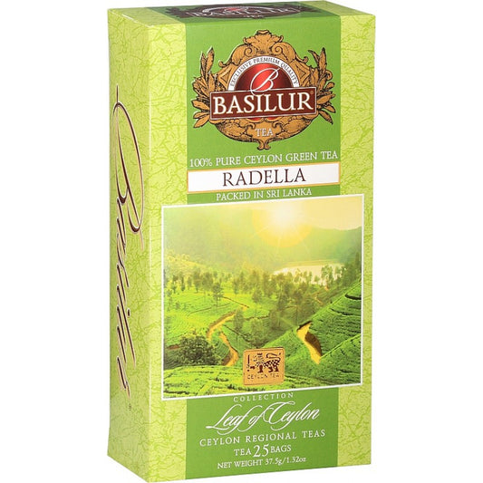 BASILUR LEAF LEAF OF CEYLON - TEA BAG - ULGT - S & T - RADELLA GREEN - 1.5g X 25 ST X 24 (37.5g)