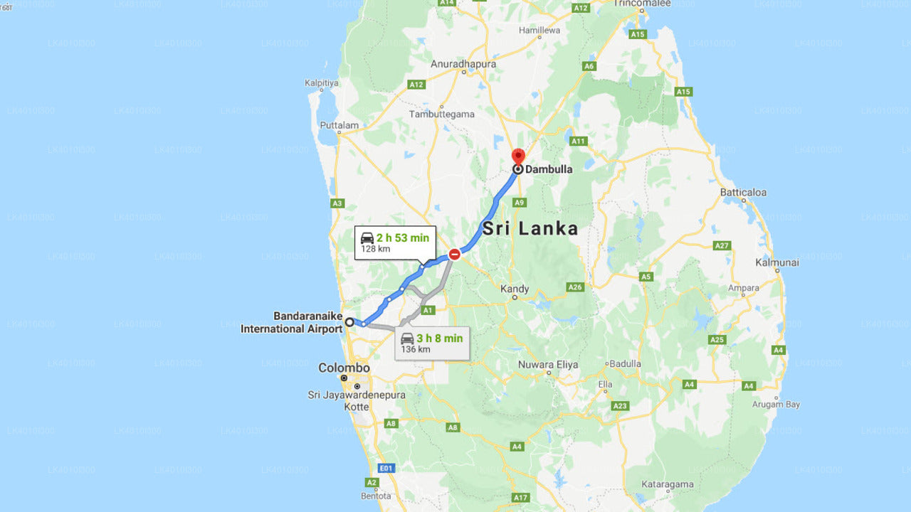 Delhousie City to Colombo Airport (CMB) Private Transfer