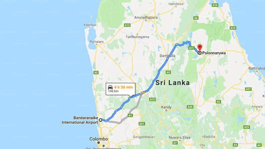 Transfer between Colombo Airport (CMB) and The Deer Park Hotel, Polonnaruwa