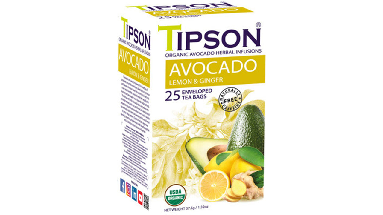 TIPSON - HERBAL - AVOCADO - BOX - FTBH - F&PE - ORGANIC - LEMON & GINGER (37.5g)